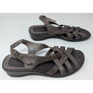 ECCO Strappy Slingback Ankle Strap Sandals Taupe Brown Women's Size 40 / 9 - 9.5